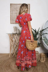 Vestido largo sexy con estampado de vacaciones de verano 2024 para mujer