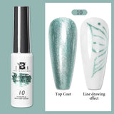 5ML Gold Silver Metallic Liner Paint Gel Polish Chrome Mirror Metal Effect Super Bright French UV LED Semi Permanent Nail Gel