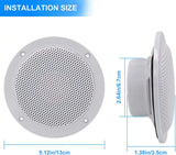 Herdio 2PCS 4 Inch Ceiling Bluetooth Speaker Kit Water Resistant 160W Marine Speakers For Bathroom Kitchen Home Outdoor Camper