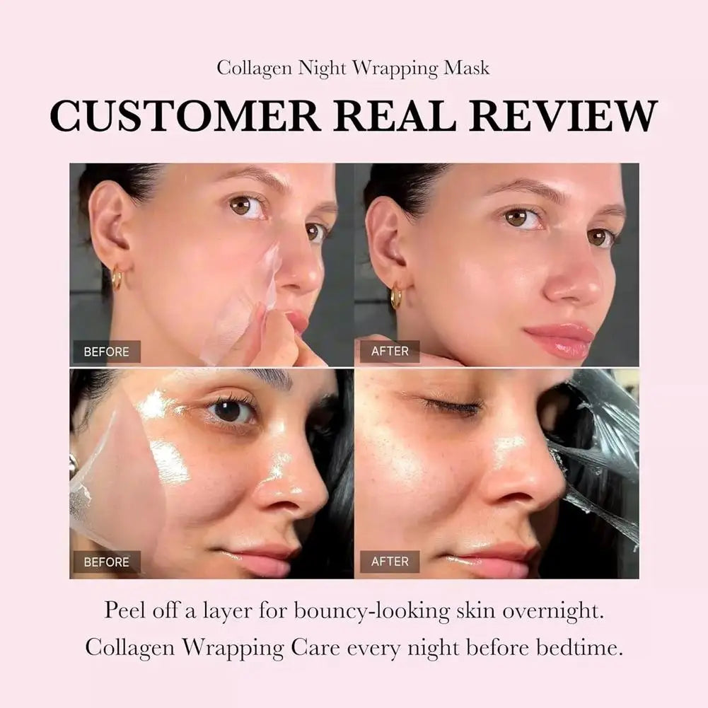 Mascarilla facial peel-off de colágeno para noche (75 ml), mascarilla coreana de noche para hidratación profunda, cuidado de la piel y reparación.