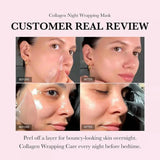 Mascarilla facial peel-off de colágeno para noche (75 ml), mascarilla coreana de noche para hidratación profunda, cuidado de la piel y reparación.