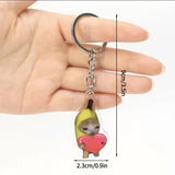 Funny Banana Cat Key Chain Creative Acrylic Happy Cats Schoolbag Pendant Bag Accessories DIY Mobile phone Lanyard Student Gift - Lootquake