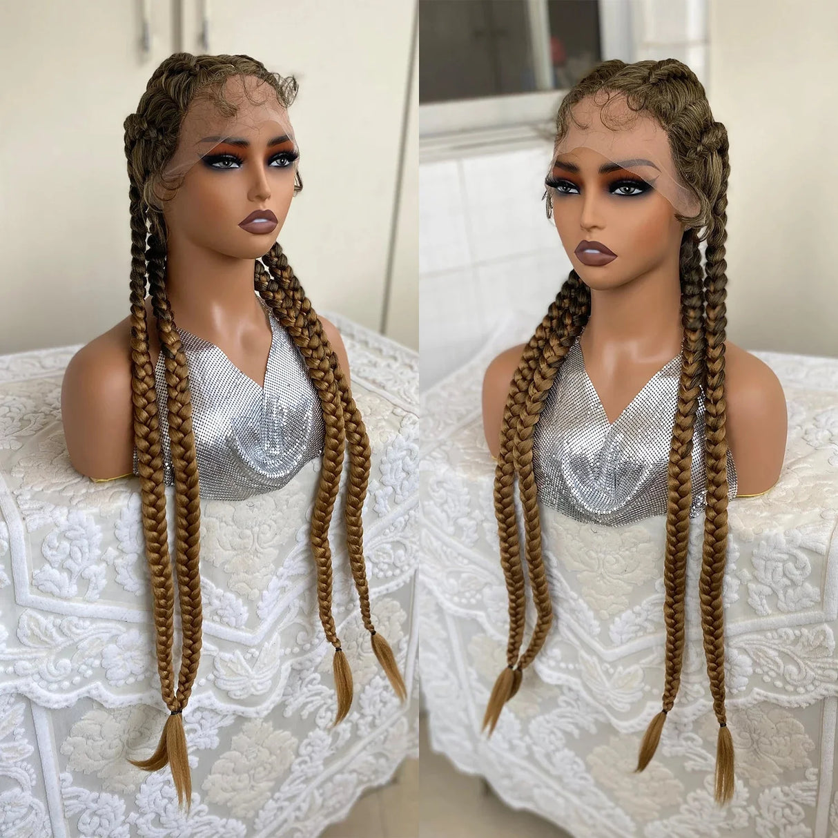 32" Senegalese Twist Lace Front Wig | 4 Twist Braids | DIY Cosplay Wig | Synthetic Braiding Hair
