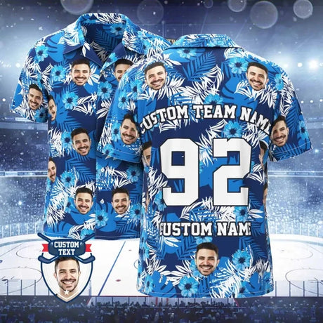 Custom Photo Face Name Hawaiian Shirt For Fans Personalized Diy Face Text Beach Shirt Gift For Fans Mens Designer Shirts - Lootquake