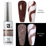 5ML Gold Silver Metallic Liner Paint Gel Polish Chrome Mirror Metal Effect Super Bright French UV LED Semi Permanent Nail Gel