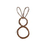 Easter Rattan Circle Bunny Wreath Rabbit Shaped Vine Branch DIY Craft Wreath For Front Door Wall Holiday Decor - Lootquake