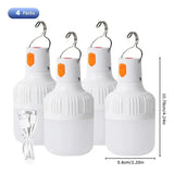 2pcs Rechargeable LED Indoor Outdoor Emergency Hookup Portable Lights with Battery Flashing Lights Barbecue Tent Camping Lights - Lootquake
