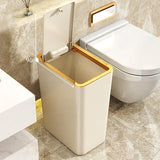 10L/12L Plastics Garbage Bin Bathroom Trash Can Slim Trash Can with One-Touch Lid Bathroom Kitchen Garbage Bin Home Supplies