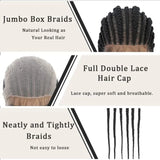 36" Cornrow Braided Wig | Full Lace Frontal | With Baby Hair | For Black Women