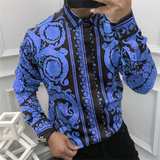 Summer Luxury Mens Button Down Shirts Royal Mens Shirts Casual Slim Fit Soft Smooth Fashion Large Size Luxury Party Shirts