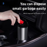 Baseus - Cubo de basura de aleación para coche, organizador de basura, bolsa de almacenamiento, accesorios para coche