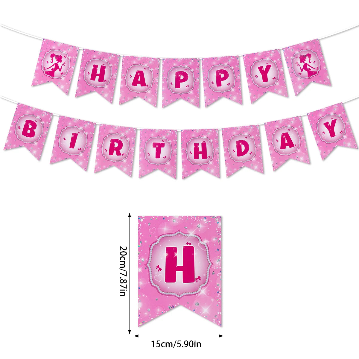 Décoration de fête d'anniversaire, vaisselle jetable rose, assiette en papier, gobelet, nappe, fournitures pour fête prénatale, anniversaire de fille
