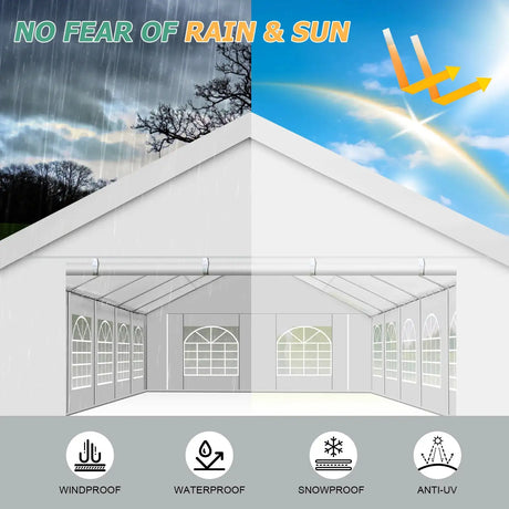 20x40FT Party Tent Heavy Duty, Wedding Tent, Event Tent for Parties, with 8 Removable Sidewalls, 20x40 Tent Carpas para Fiestas - Lootquake