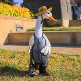 Estatua de pato de resina para jardín, escultura, figurita, adorno decorativo para patio