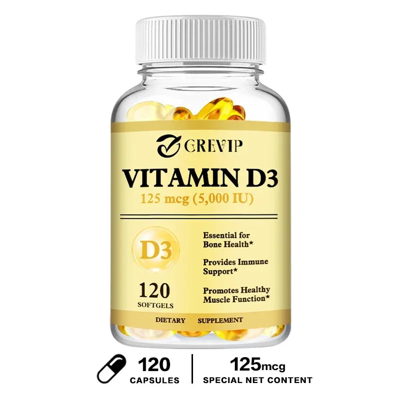 Vitamin D3 - Maintains Strong Bones and Teeth, Enhances Immunity, and Supports Muscle Growth