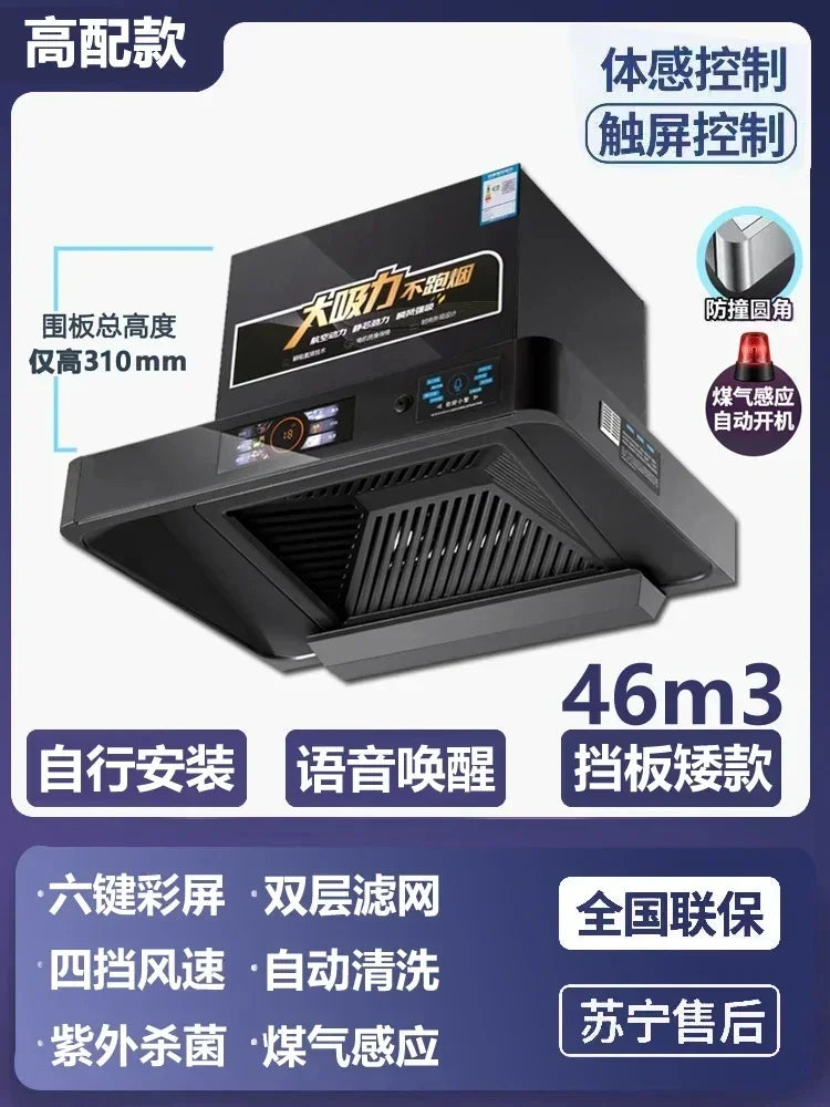 Campana extractora de cocina de 220 V, 600 mm, 700 mm, succión superior, tamaño pequeño, extractor de aire para cocina, electrodomésticos grandes, hogar, succión de 46 m³