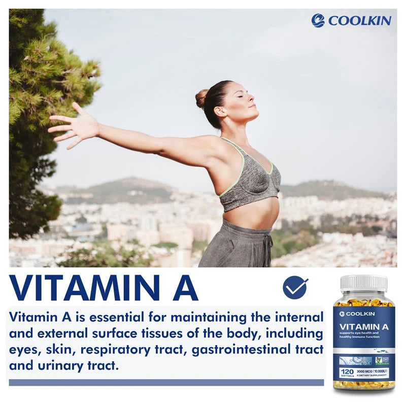 Vitamina A 10.000 UI: promueve la salud ocular, refuerza el sistema inmunitario y no contiene OMG.