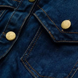 Vintage Button Up Jeans Dress Women Blue Lapel Denim Vestidos Winter Office Slim Long Sleeve Mid-Cuff Denim with Belt Long Dress - Lootquake