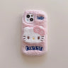 Cartoon Hello Kitty Plush Cat Ears Warm Winter Furry Fur Cover Phone Case