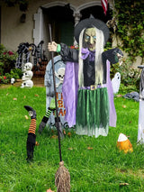 Halloween Flying Witch Decor Hovering Flying Witch Decorations with Scary Sound Halloween Props Horror Themed Scary Props