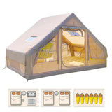 4-6 People Inflatable Tent with Pump Portable Blow Up Tent Easy Set-up Air Tent，4 Season Inflatable Tents for Camping - Lootquake