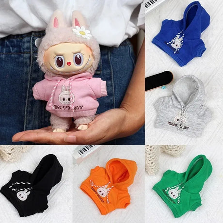 17cm Labubu Outfit Clothes Hoody Jeans Leisure Sports Set Kawaii Decor Ropa Labubu Accessories Doll Little Clothes DIY Kids Gift - Lootquake