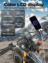 Bicicleta eléctrica de montaña Burchda RX80 de 1000 W y 50 km/h, batería de litio de 48 V y 20 Ah, de 26 pulgadas, para adultos.