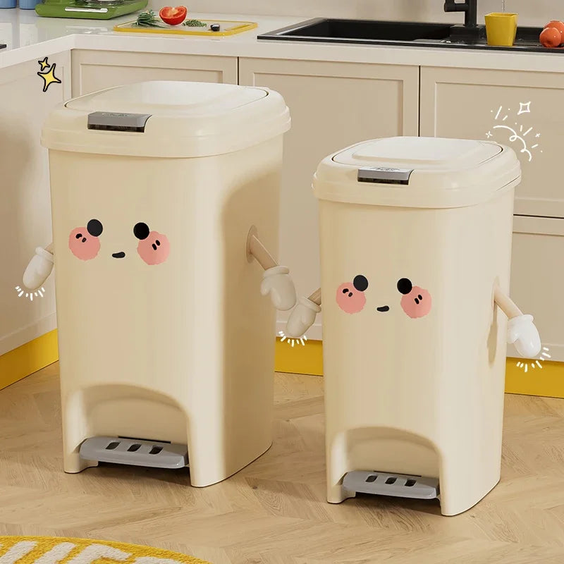 Papelera creativa para el hogar, con sentido avanzado, gran capacidad, para cocina, sala de estar, con pedal de presión y doble apertura.