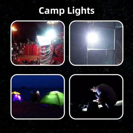 2pcs Rechargeable LED Indoor Outdoor Emergency Hookup Portable Lights with Battery Flashing Lights Barbecue Tent Camping Lights - Lootquake