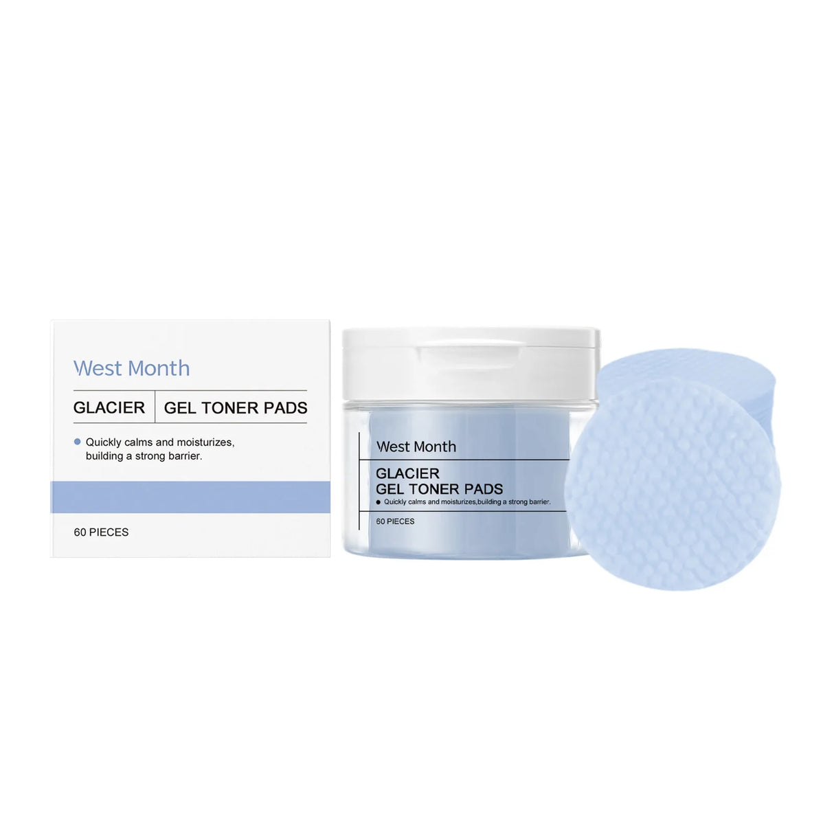 Collagen Pad Facial Toner Fade Fine Lines Brightening Skin Tone Improve Sensitive Acne Facial Skin Soothing Glacier Cotton Pads