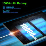 Tablette 14,1 pouces, version mondiale, non ouverte, Android 2025, 12 Go + 256 Go, 1920 x 1080, appels 4G, Wi-Fi 5G, 10 000 mAh