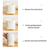 Cubo de basura de escritorio con tapa interior/exterior, doble barril, organizador de basura, caja de almacenamiento de escritorio de oficina para dormitorio, plástico duradero