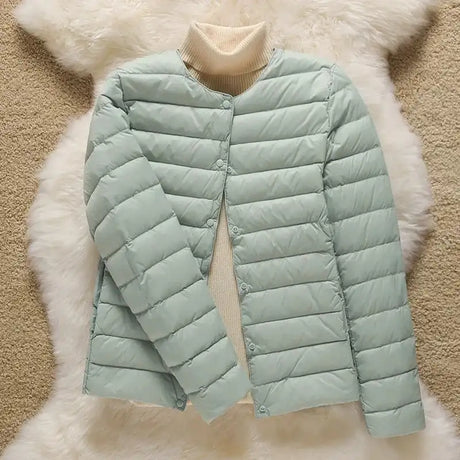 9 Color Women Puffer Jackets 90% Ultra Light Duck Down Women Matt Fabric Lightweight Coat Warm Female Windbreaker Parka - Lootquake