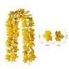 Halloween Thanksgiving Pink Decorations Artificial Fall Maple Leaves Garland Autumn Hanging Pink Pumpkins Flowers Berries Rattan