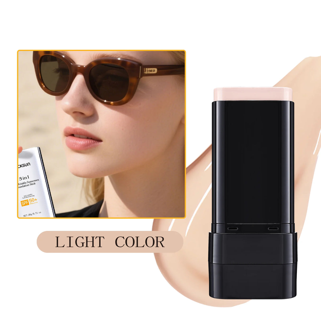 Base de maquillaje en barra de 3 colores, resistente al agua, duradera, control de grasa, alta cobertura, maquillaje para acné, suave, hidratante, corrector.