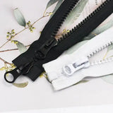1Pc Meetee 60-300cm 5# Resin Zippers Black White Double Slider Open-End Zips for Sewing Coat Tent Zipper Closure DIY Accessories - Lootquake