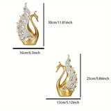 2 pieces/set of modern swan high-end crafts statue decoration, living room wine cabinet, Christmas decorations