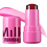 Milk Jelly Lipstick Blush Stick Moisturized Blusher Rouge Cream Shimmer Powder Blusher Stick Beauty Makeup for Women and Girls