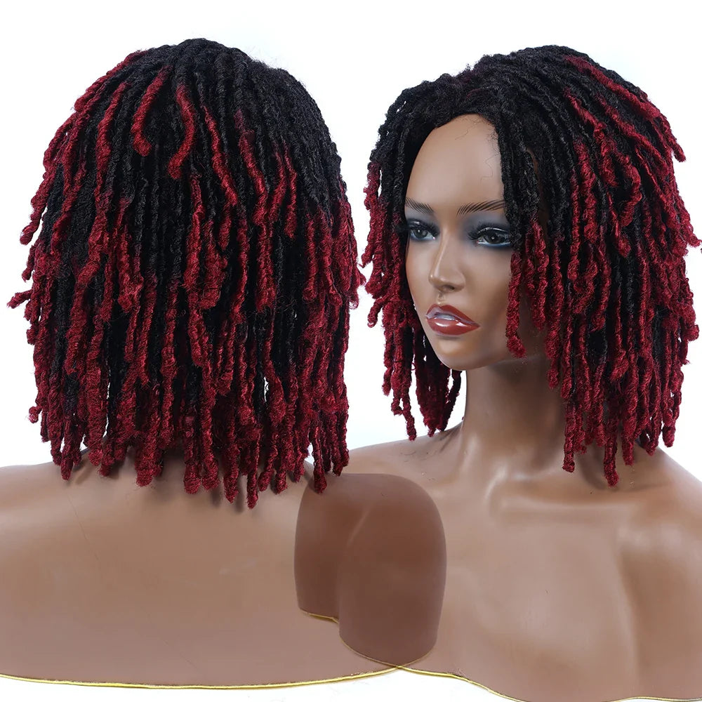 10" Short Dreadlock Wig | Afro Curly Twist | Faux Locs Braids | Heat Resistant | Black Women