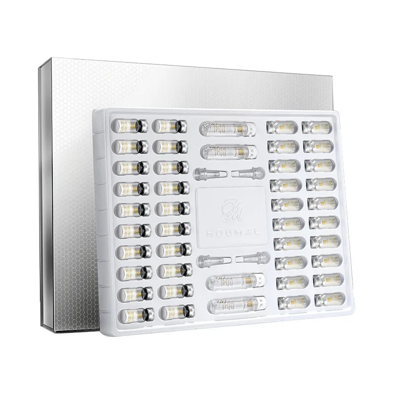 Set de polvos liofilizados reparadores faciales, hidratantes, antiarrugas, antiedad, blanqueadores, con péptidos y nicotinamida, suero iluminador.