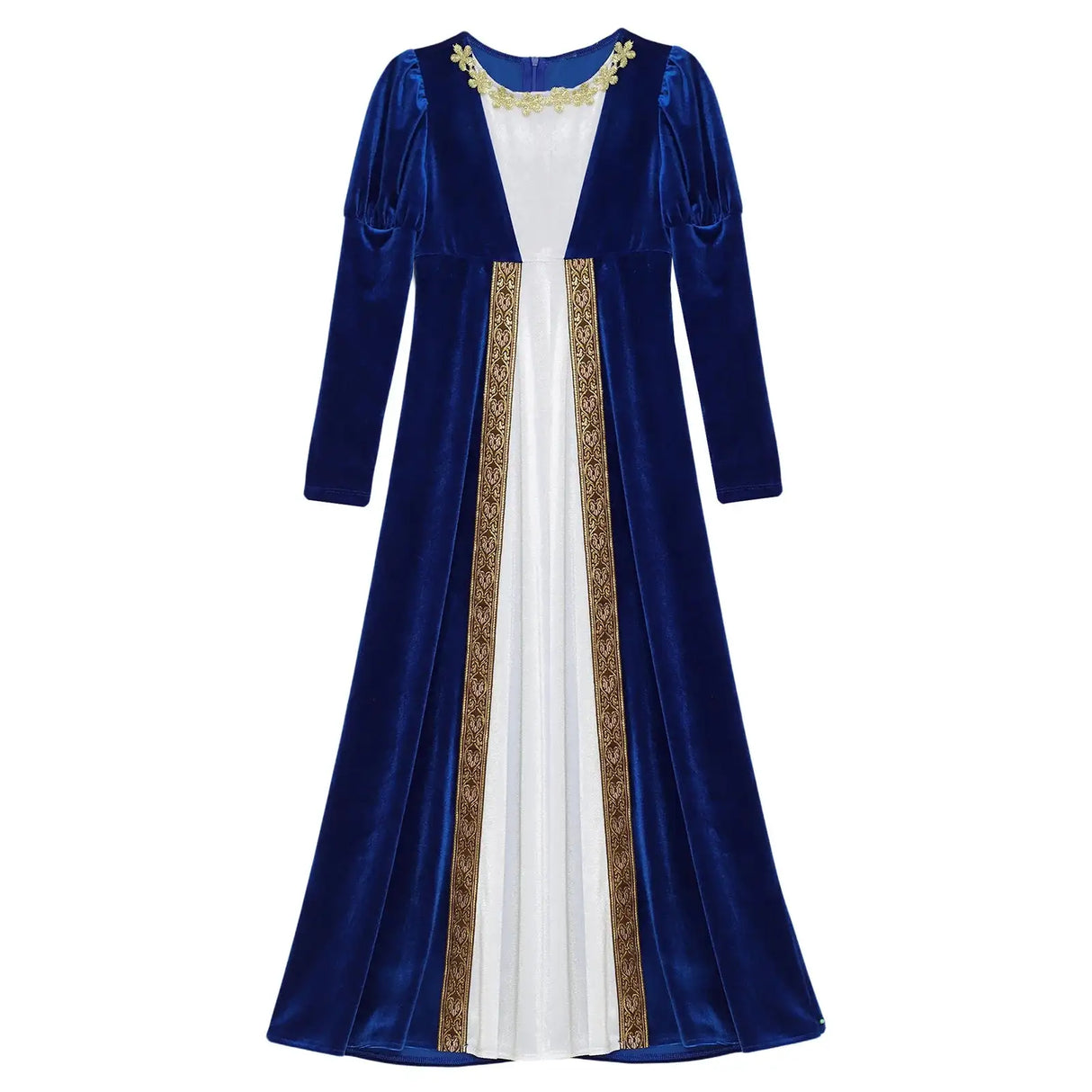 Girls Velvet Medieval Princess Dress Long Sleeve Renaissance Retro Robe Ancient Roman Long Dress for Halloween Carnival Party