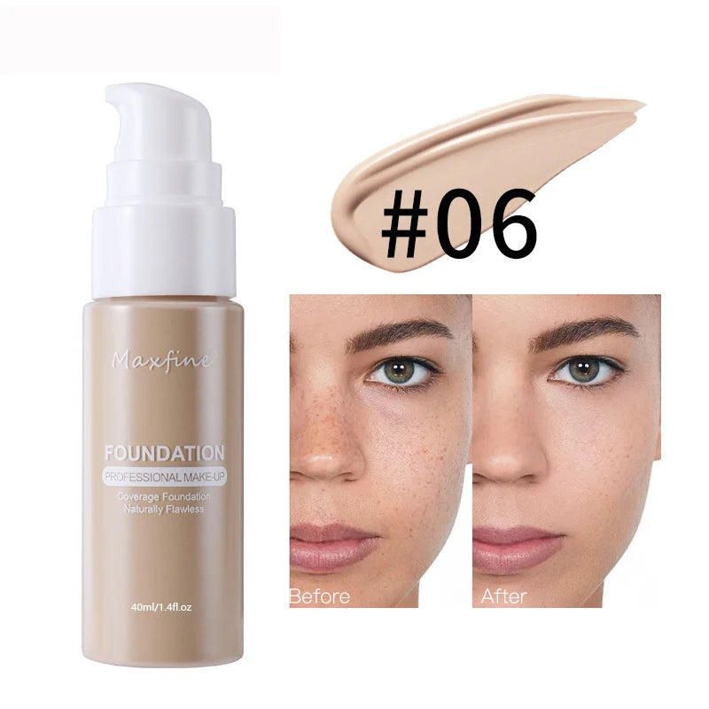 1PCS 12 Color Liquid Foundation Powder Is Light And Delicate Moisturizing High Coverage Easy To Apply And Long Lasting