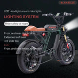 Bicicleta eléctrica de montaña plegable AKEZ, inteligente y potente, con suspensión total de litio de 1500 W, 26 Ah y 48 V, con neumáticos anchos.