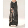 High Waist Ripped Women's Black Jeans Hip-hop Style Fashion Vintage Streetwear Y2K Wide Leg Jean 2024 Trouser Baggy Denim Pants - Lootquake