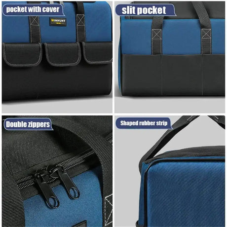 New Square Tool Bag with 30% More Capacity Waterproof Multi Pockets Tool Organizer Tool Pouch for Electrician Tools - Lootquake