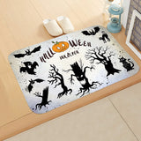 Halloween Theme  Pumpkin Witch Welcome Home Anti-Slip Door Mat Carpet  Decor Flannel Floor