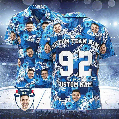 2025 Custom Photo Face Name Hawaiian Shirt Personalized Diy Text Beach Shirt Gift Mens Designer Shirts Customize Club Jersey - Lootquake
