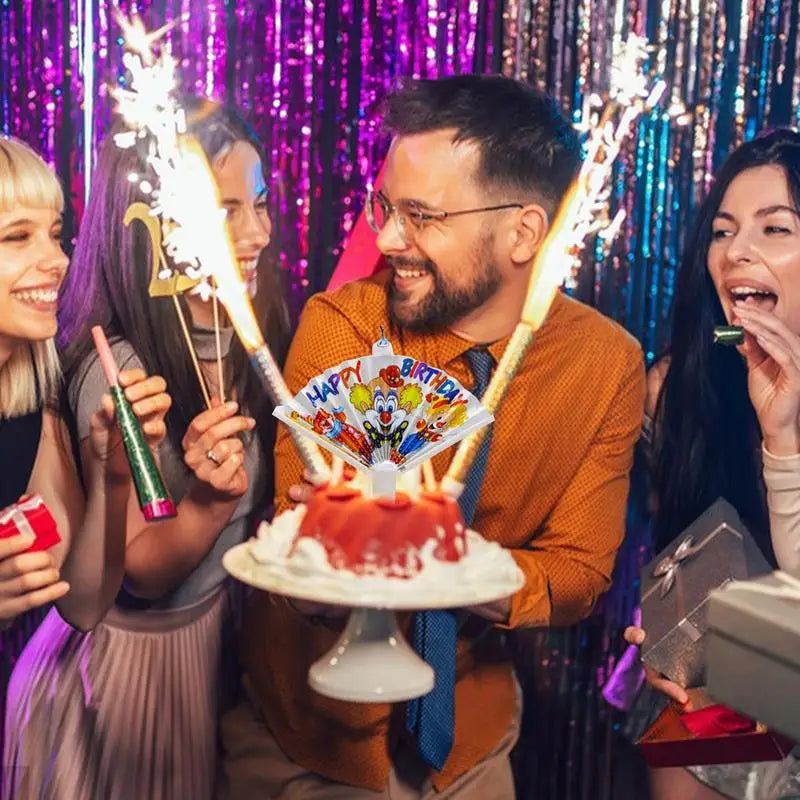 Bougie d'anniversaire en forme d'éventail, fournitures de bougies d'anniversaire, décoration de gâteau d'anniversaire, bougies amusantes pour la décoration du thème d'anniversaire