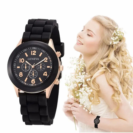 Watch Hot Sales Geneva Brand Silicone Women Watch Ladies Fashion Dress Quartz Wristwatch Female Watch Montre Relogio Feminino - Lootquake