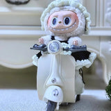 Minimoto eléctrica para muñecas Labubu, accesorios para muñecas Labubu, divertidos y adorables juguetes para muñecas, con luces y música, regalo de Navidad para niños.